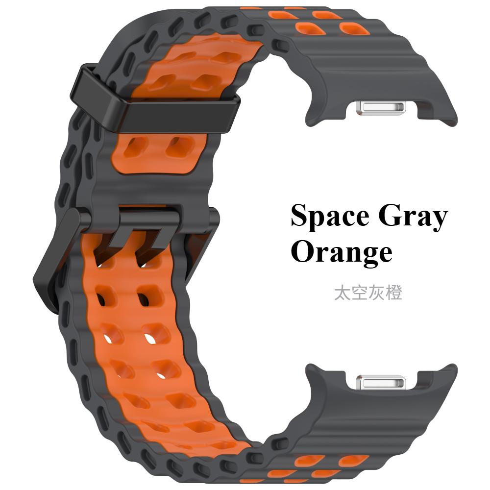 Морской ремешок для Samsung Galaxy Watch 8 Classic Аксессуары Двухцветный Спортивный силиконовый браслет Ремешки для Galaxy Watch 8 40 мм 44 мм