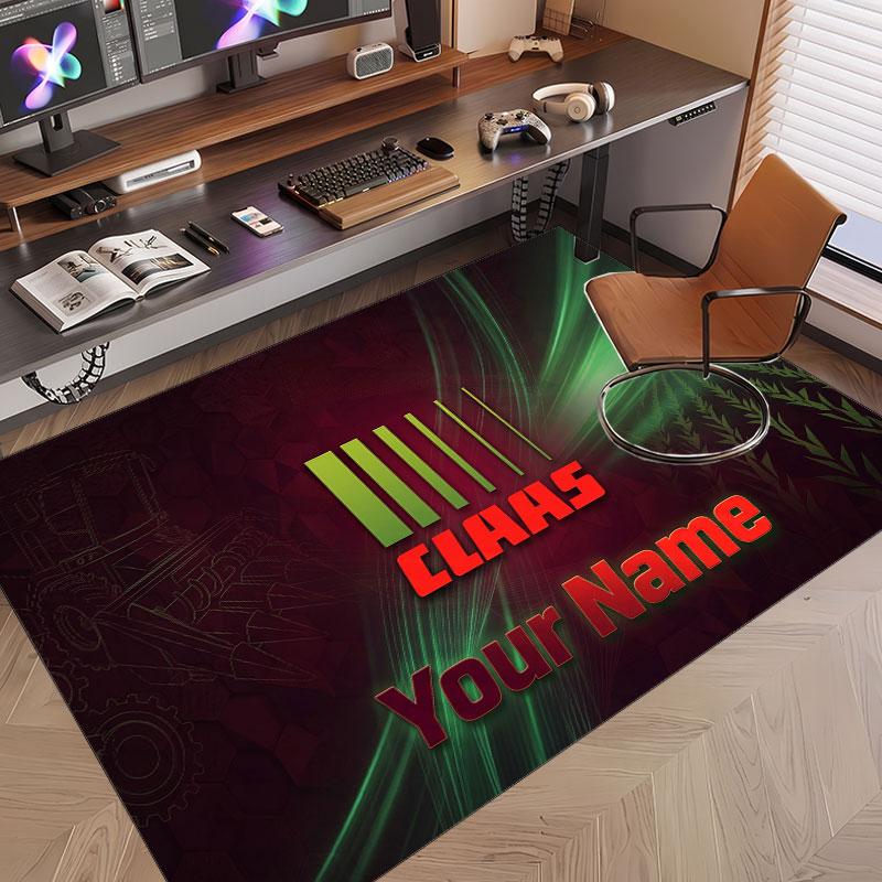 Custom Rug CLAAS Pattern Print Name Text Soft Non‑Slip Floor Carpet for Home Indoor Decoration