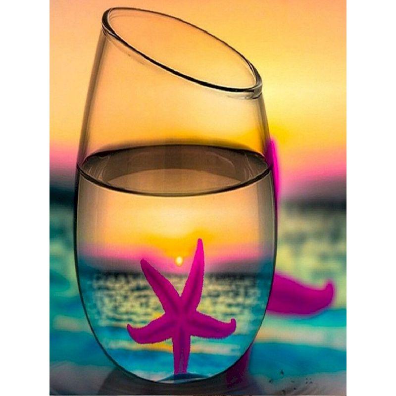 Diy Diamond Painting Glass Bottle Landscape Round Diamond Full Drills Cross Stitch Kits Mosaic Embroidery