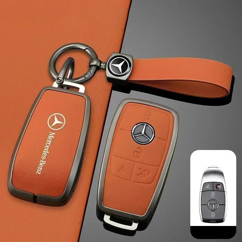 Leather Car Key Case Cover Shell Bag For Mercedes Benz AMG A C E S Class W204 W205 W212 W213 W176 GLC CLE CLA GLC GLS W177 W222 w1