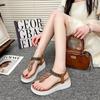 Модные женские сандалии-гладиаторы большого размера в богемном стиле, летняя повседневная удобная пляжная обувь, женская обувь с мягкой подошвой