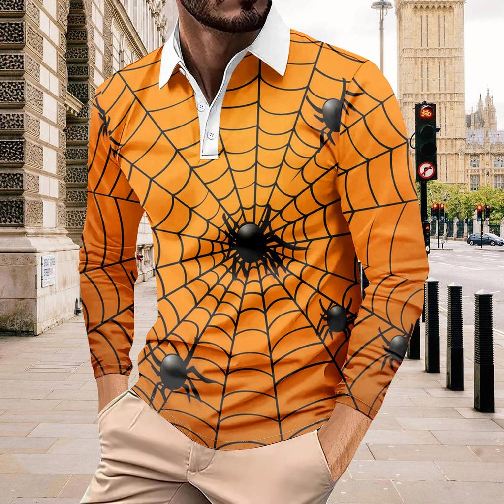 Мужская рубашка с длинными рукавами и воротником на пуговицах, модный повседневный топ