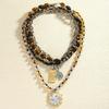 Colored  Pearl Geometric Necklace Cool Choker Necklace Fashion Coin Necklace  Party Wear