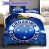 Постельное белье с узором Cruzeiro Esporte Clube Декор для дома Подарок на день рождения (1 пододеяльник + 2 наволочки, без наполнителя)