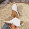 Fashion Ladies Shoes 2024 Hot Sale Open Toe Women's Slippers Summer Rome Solid Outdoor Casual Beach Wedge Heel Large Size Slippers