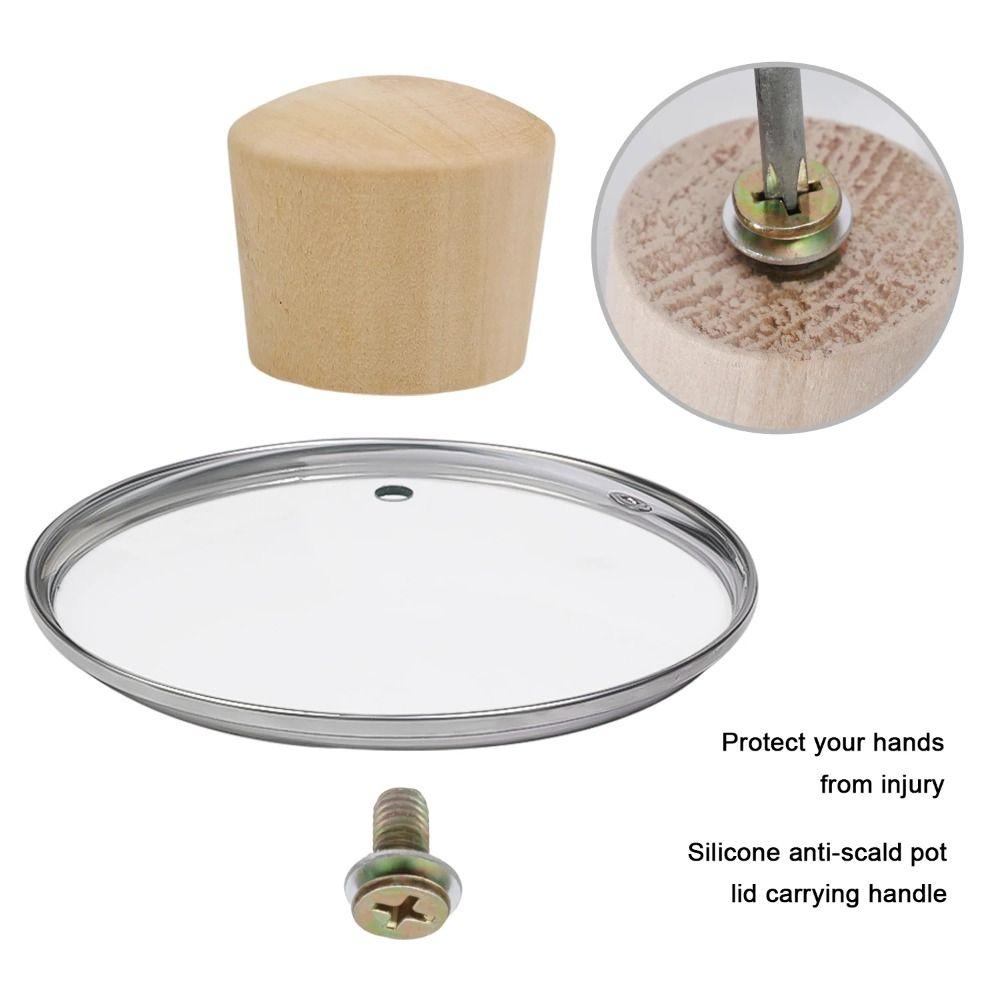 Деревянная Ручка для Крышки Горшка Изолированная Универсальная Кухонная Посуда Рукоятка с Винтом и Шайбой Замена Ручки Крышки