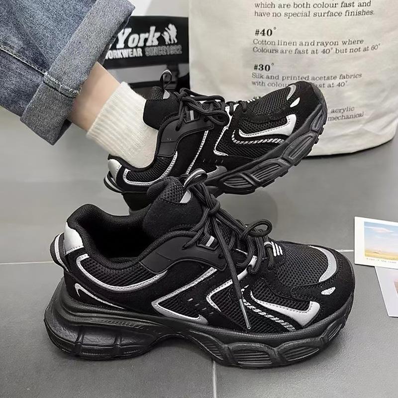 Platform Dad Shoes 2025 New Summer Popular Mesh Breathable Little White Shoes Versatile Spring and Autumn Casual Sports Shoes