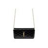 Ysl Gaby Бронзовая фурнитура Застежка-кнопка Телячья кожа Сумка через плечо Сумки женские Черный 754051-0UFU7-1000