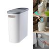 Space Saving Press Lid Garbage Trash Can Plastic Waste Bin for Kitchen and Bathroom Use