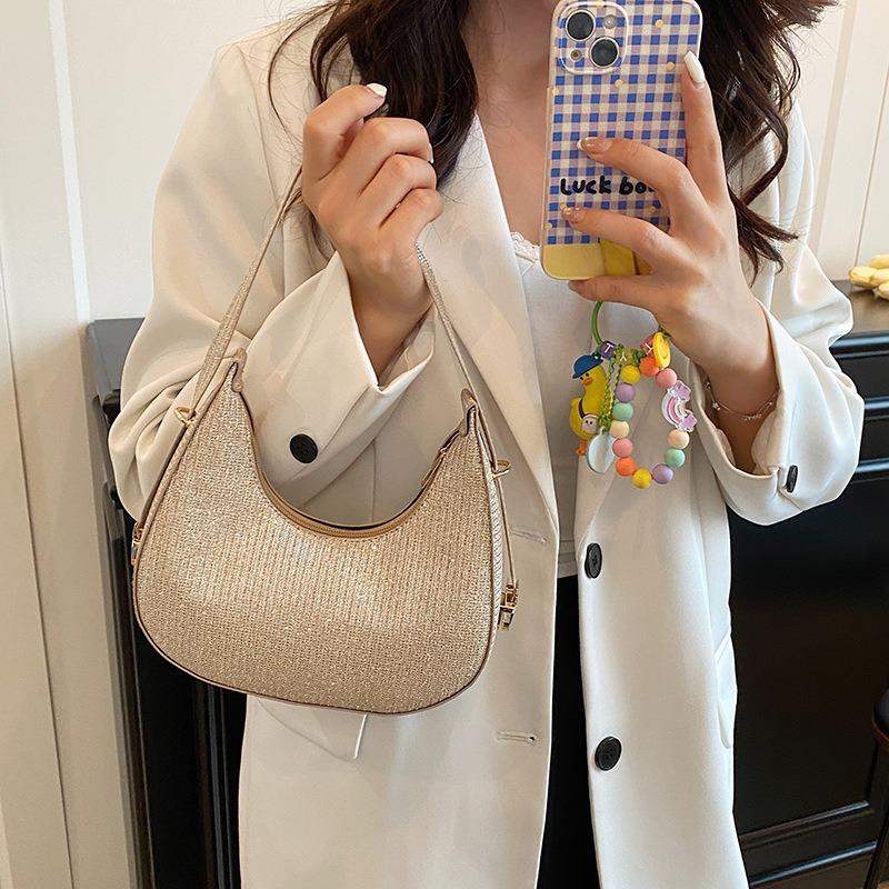 Текстура темперамент простой мода лето блестящая новая сумка подмышку на плечо прилив сумка-пельмень