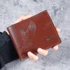 Short men's wallet thin   high-value eagle pattern student youth soft leather coin purse card package