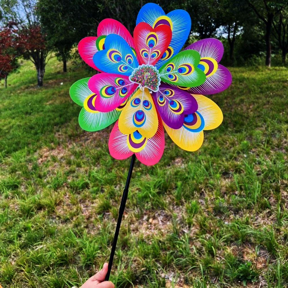 Raise Double Layered Colorful Butterfly Dance Windmill Outdoor Party Picnic Decor