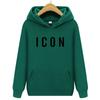 Удобный свитер с капюшоном и буквой ICON свободный топ свитер мужской