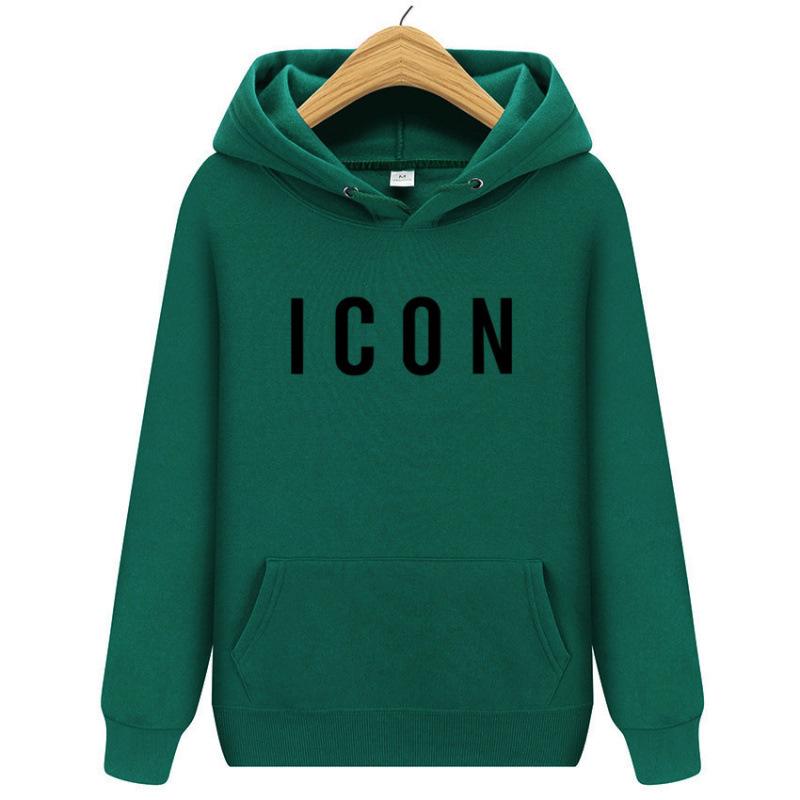 Удобный свитер с капюшоном и буквой ICON свободный топ свитер мужской