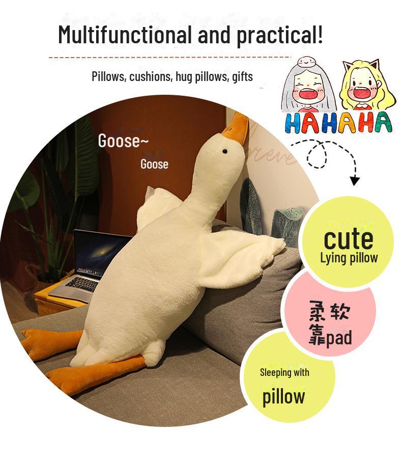 Cute White Goose Plush Toy - Perfect Sleeping Pillow & Birthday Gift for Girls