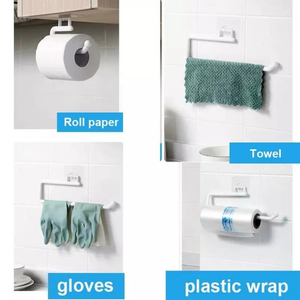 Kitchen Paper Roll Holder Towel Hanger Rack Bar Cabinet Rag Hanging Holder Bathroom Organizer Shelf Toilet Paper Holders