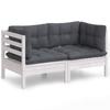 Vidaxl 2-Osobowa Sofa Ogrodowa Z Antracytowymi Poduszkami, Sosnowa