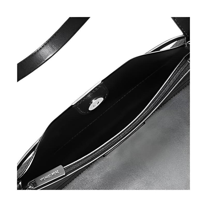 MICHAEL KORS Reed Logo Print Canvas Artificial Leather Tote Bag Shopping Bag Handbag Large Women's Black