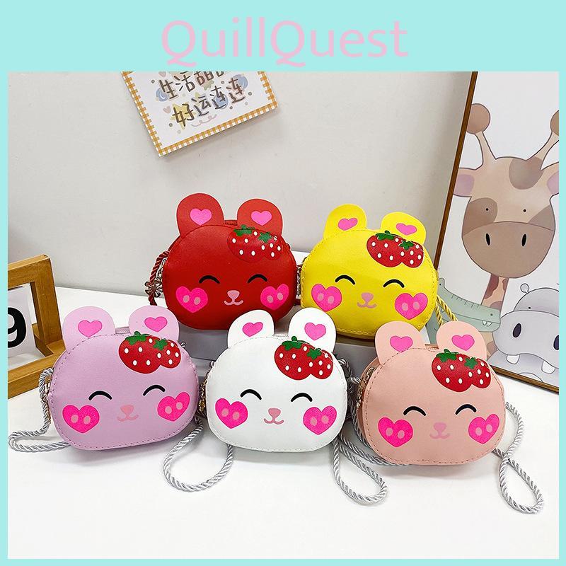 Strawberry Rabbit Shoulder Bag Animal Print Lightweight Adjustable Strap Gift