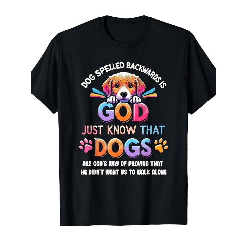 Men'S & Women'S Vintage Boxing Graphic T-Shirt - Heavyweight 220gsm Pure Retro Dog Lover Design with "Dog Spelled Backwards Is God" Slogan & Paw