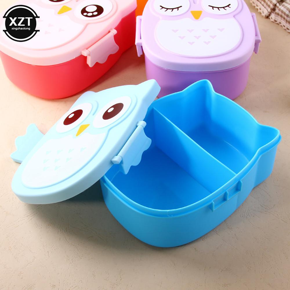 1pcs Cartoon Owl Lunch Box Portable Japanese Bento Meal Boxes Lunchbox Storage For Kids School Outdoor Thermos Food Picnic Set