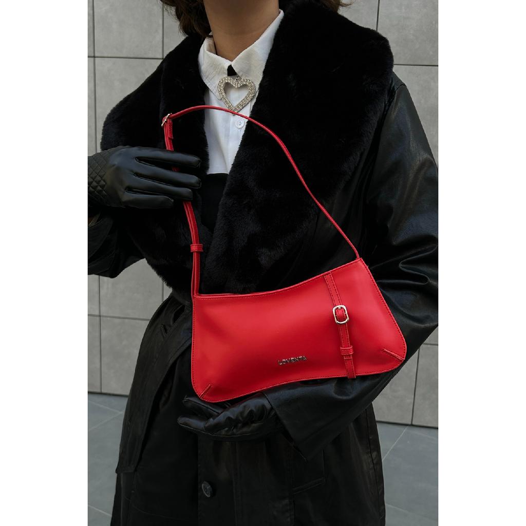 Сумка через плечо с поясом Темно-Бордовый Красный Eleanor