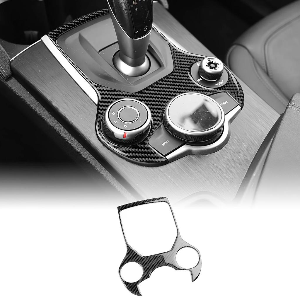 For Alfa Romeo Giulia Stelvio 2017- Car Center Console Gear Shift Storage Box Panel Decoration Sticker Trim Car Accessories