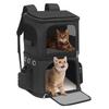 HOVONO Pet Carrier Backpack for Two Cats and Small Large Perfect for Hospital and Disaster Black Dogs, Two-Tier, Capacity, Breathable, Travel, Visits,