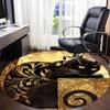 1pc Cat Gold Office Round Area Rug, Under Office Chairs Bedroom Living Room Home Decor, Room Deco, Available in Various Sizes