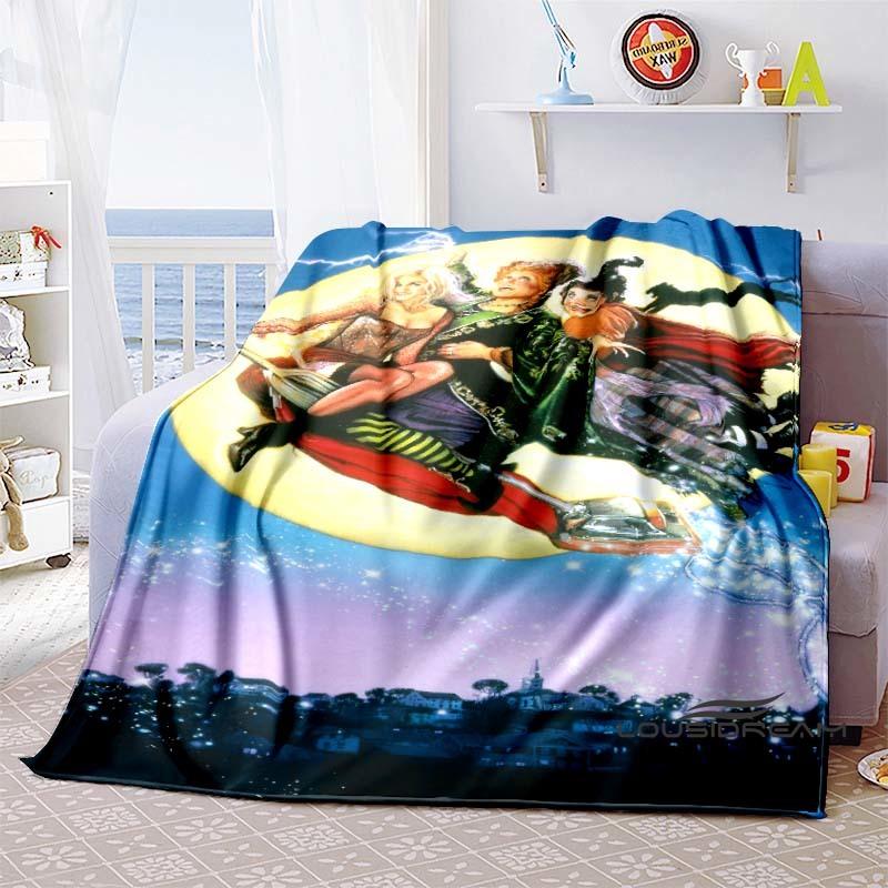 Hocus Pocus Creative Flannel Print Blanket, Super Soft and Comfortable, Perfect for Sofa Naps or Home Blankets, the Perfect Gift