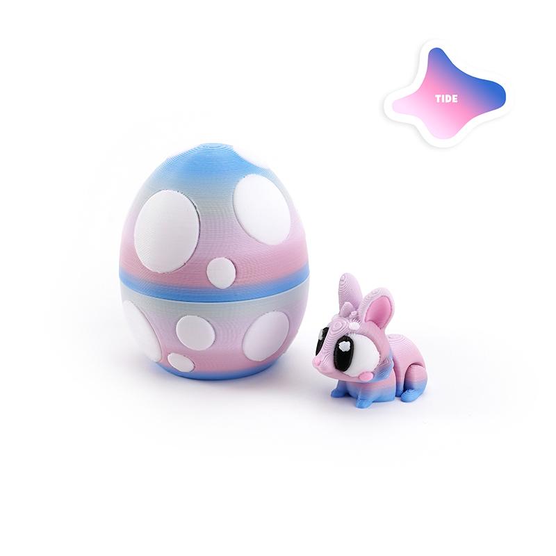 Милые 3D-печатные кроличьи яйца, модели животных, игрушки, разноцветный пасхальный кролик, домашний настольный декор, украшение, подарки на Светлую Пасху для детей