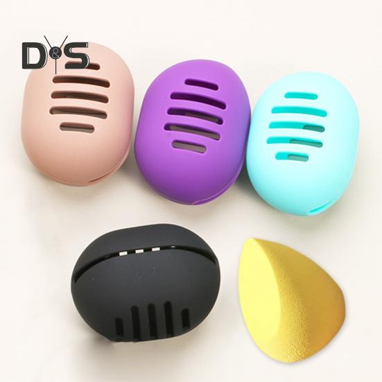 Держатель для спонжа для макияжа, двухсторонний дышащий силиконовый держатель для блендера для макияжа, органайзер для хранения пуховки, дорожный футляр