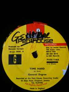 12-дюймовая пластинка GENERAL DEGREE - Time Hard PHRI106 Penthouse Recor UK Регги, Ска и Даб Б/у