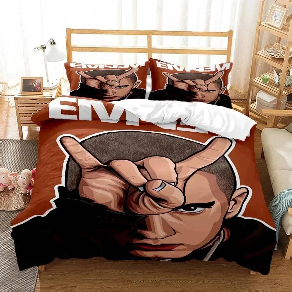 Eminem Хип-хоп певец 3D печатное постельное белье пододеяльник Комплект постельного белья Queen Мягкий и удобный Комплект постельного белья King size