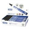 Box with 12 Permanent Markers. Milan Black Beveled Tip