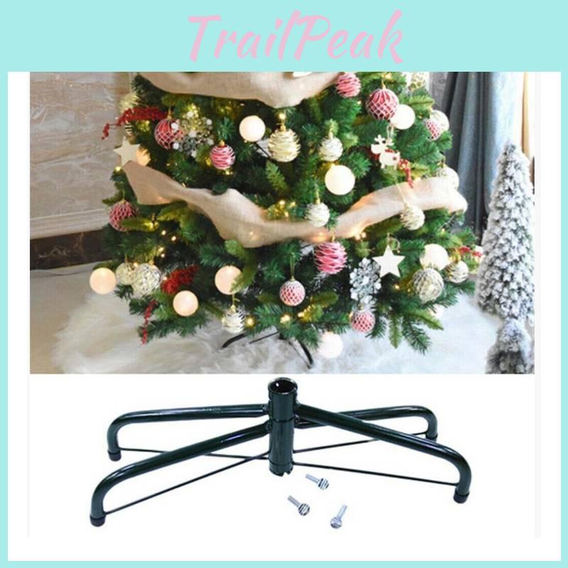 Темно-зеленая металлическая подставка для рождественской елки для праздничного декора диаметром 35 см