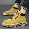 Autumn and winter new youth outdoor high-top Martin boots men's trend lace-up casual tooling shoes leather boots