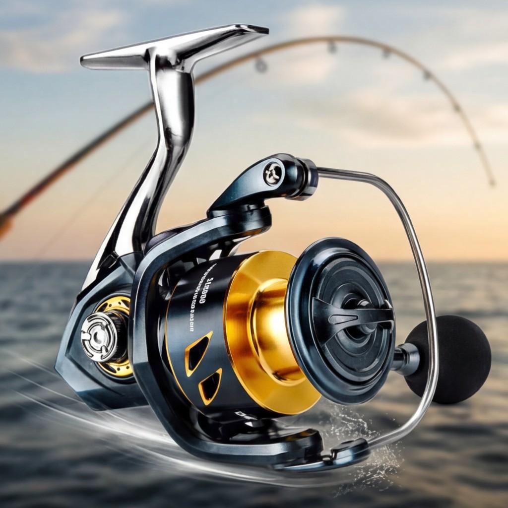 Spinning Fishing Reel: 33LBs Max Drag 5.2:1 Gear Ratio Water Resistant Design - Corrosion-Resistant Bearings Smooth Casting Performance Baitcasting