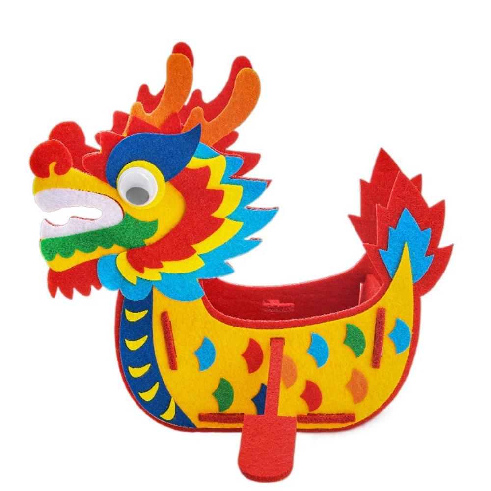 Cartoon Dragon Boat Handcraft Non Woven Fabric Boat Festival Material Package  Classroom