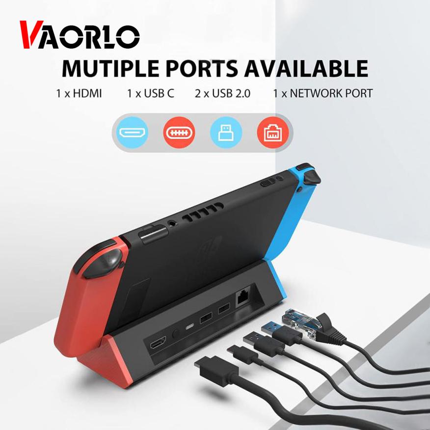 VAORLO Для Nintendo Switch/переключателя OLED, замена док-станции для телевизора с адаптером HDMI 4K/портом типа C/портом USB игровые аксессуары