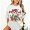 Y2k Christmas Mouse T Shirt Women Unisex Cotton Short Sleeve Tee Daisy Print Loose Casual Tops Streetwear