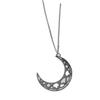 Stylish Lunar Cutout Necklace Stainless Steel Moon Charm Neck Chain Adjustable Length Clavicular Chain for Women Girls