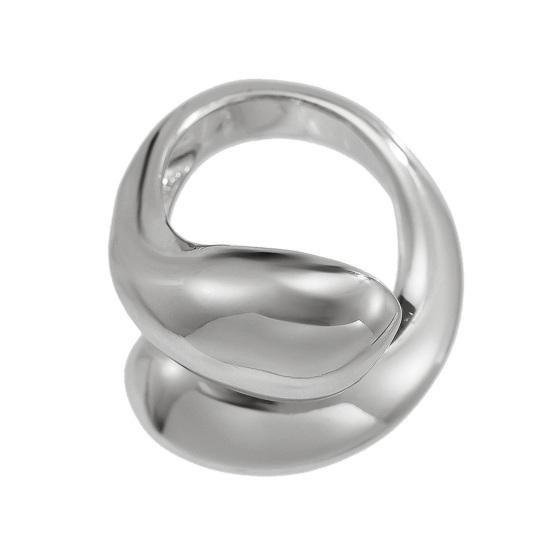 Женское кольцо в стиле хип-хоп, крупное, нестандартное, глянцевое, витое кольцо, каплевидное, сплавное, плиссированное кольцо, модные аксессуары