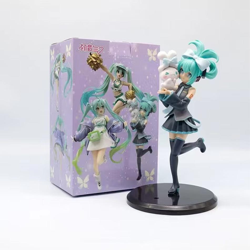 Hatsune Miku X Cinnamoroll Collaboration Figure Set Cute Anime Collectible Model Toys 2 Styles for Fans