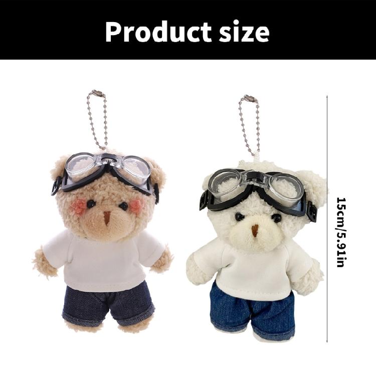 Charm Pilot Lovely Bear Key Holder Accessory Craft with Plush Materials Fashion Accessory for Everyday Use Outfits