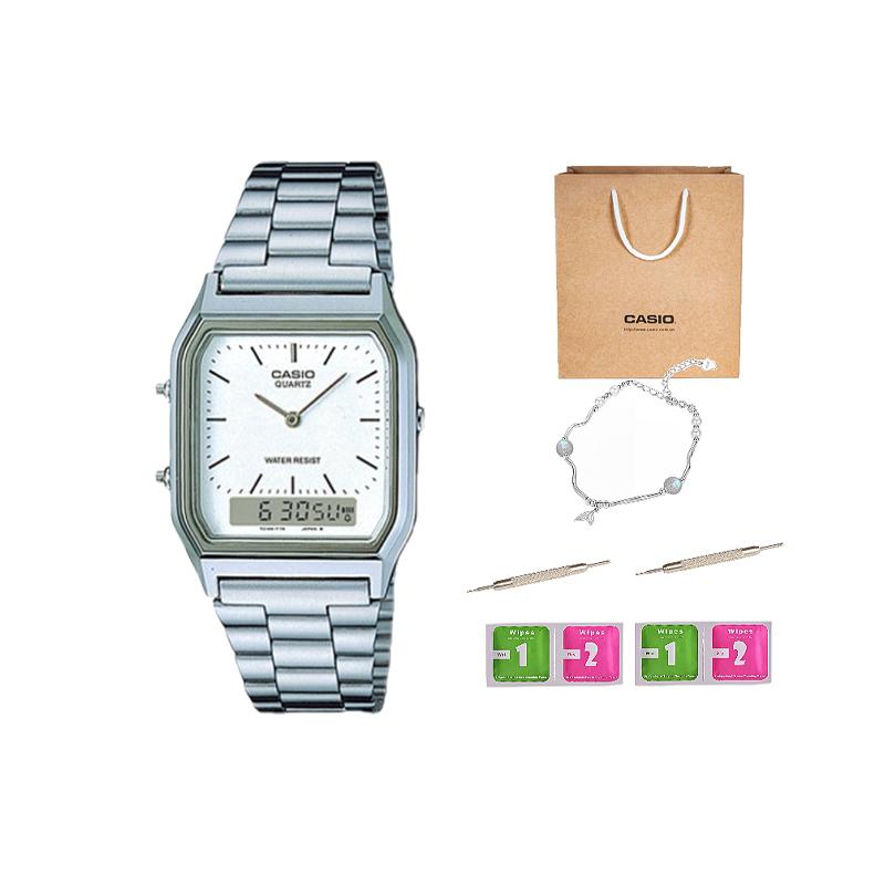 Casio Мужские ПОДРОСТКОВЫЕ Белые Часы AQ-230A-7DMQYES