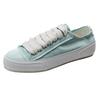 Little White Shoes Women's Summer Niche Design Shoes Satin Silk Versatile Casual Half Drag One Pedal Lazy Shoes