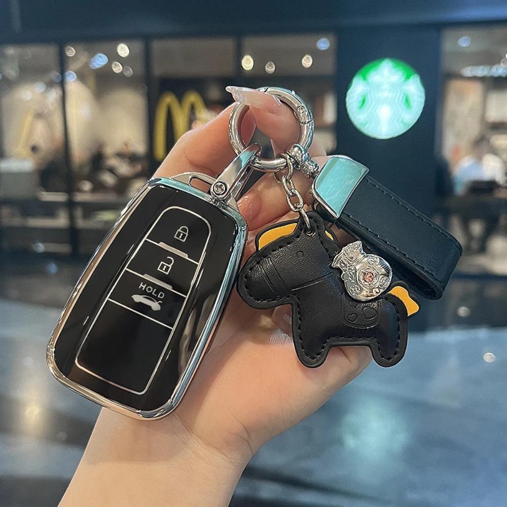 New Fashion TPU Car Key Case Cover with Keychain Lanyard Fob For Toyota RAV4 Corolla Cross Camry Land Cruiser Prado Highlander