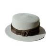 2026New summer straw hat with British retro style, short brim fedora for women, flat brim sunshade beach hat, jazz hat