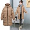 Женская осенне-зимняя длинная теплая куртка с капюшоном, повседневная пушистая куртка, утолщенная куртка большого размера с капюшоном
